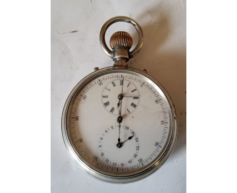 A Victorian multi-dial pocket watch/stop watch, the back inscribed Thames Sailing Club, Sealed Handicap First Prize... Oct 18