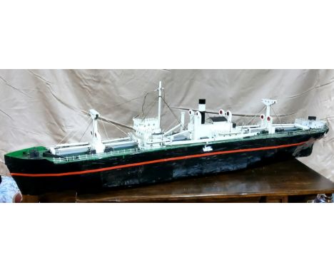 Nautical Interest&nbsp; - A well executed scratch built to-scale model of a steam powered ship, papier mache and wood, 115cm 