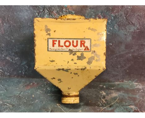 A Lines Bros Ltd tin plate hopper, Flour, 16cm high 