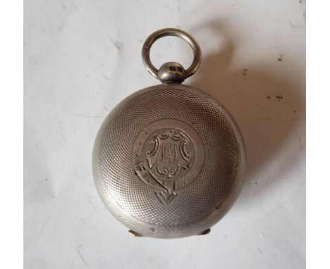 A Victorian silver sovereign case, engine turned, 3.25cm diam, Birmingham 1897 