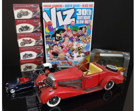 A boxed National Motor Museum Mint 1939 Lincoln Zephyr Convertible, COA; a boxed 1948 Lincoln Roadster; Three sealed Atlas Ed