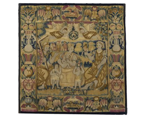 A North European tapestry panel, possibly Flemish, mid-17th century, woven in wools and silks, depicting the Virgin and Child