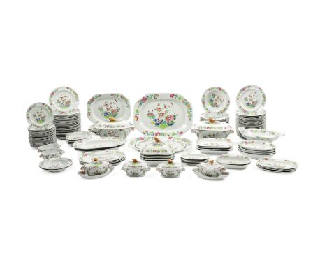 An extensive Copeland Spode stone china dinner service, early 19th century, printed marks, decorated in enamels in the 'India