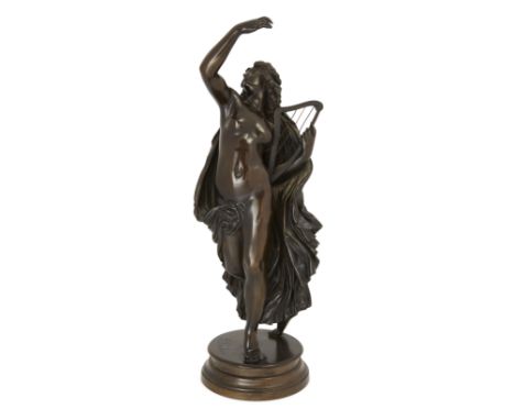 After Jean Jacques Pradier, French, 1790-1852, a French bronze model of ‘La Poésie Légère’ (Nimble Poetry), late 19th century