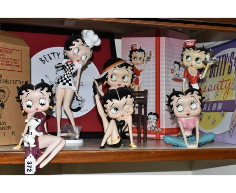 A GROUP OF BETTY BOOP FIGURES, comprising six King Features Syndicate/Fleischer Studios resin figures, four boxed: Diner Wait