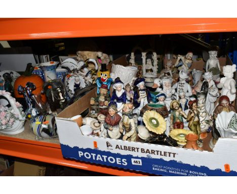 TWO BOXES AND LOOSE CERAMICS, GLASSWARE AND SUNDRY ITEMS, to include a vintage bar ice container in the form of an orange, a 