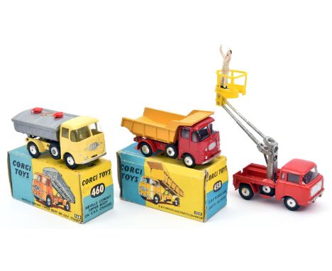 3 Corgi Toys. Neville Cement Tipper Body on E.R.F. Chassis (460). In light yellow and silver, with red plastic caps. Plus E.R