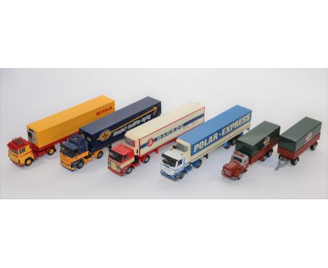 5 Modern Dutch Produced Tekno Trucks. 5 Scania - A normal control 3 axle truck with tilt with 2 axle drawbar trailer with til