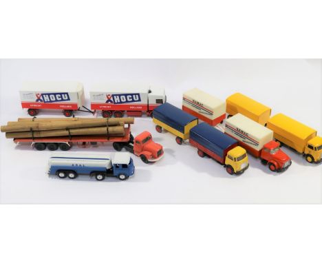 6 various Continental trucks. 4x Lion Car- 2 forward control DAF, 2 axle trucks with tilts, each with a 2 axle trailer, one i