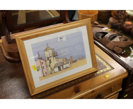 After David Green, a coloured print "Aldeburgh Beach"