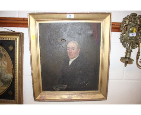 19th Century English school, oil on canvas portrait study depicting William Welton
