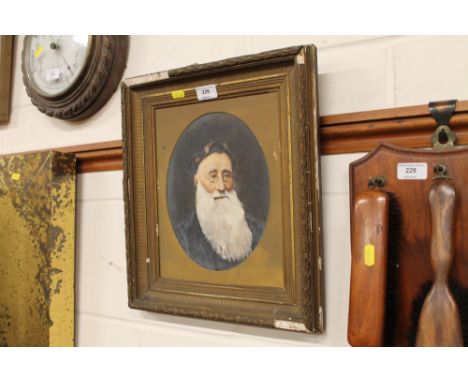 19th Century school, oil on canvas portrait study of a bearded gentleman