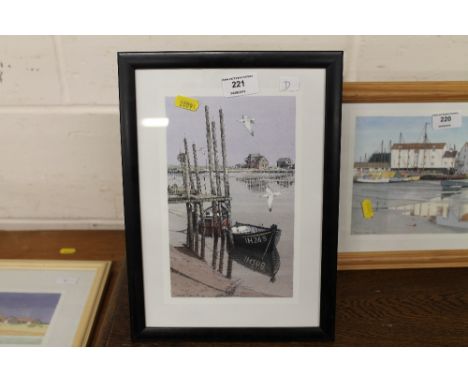 After David Green a coloured print depicting Southwold Harbour