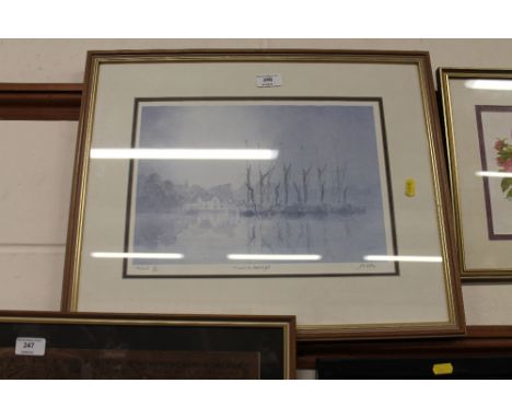 John Western, pencil signed lithoprint "Pin Mill by Moon Light" 12/300