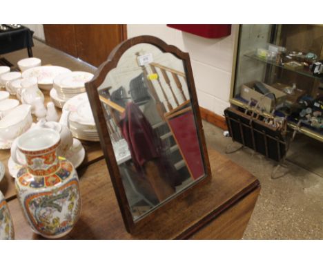 A mahogany easel mirror