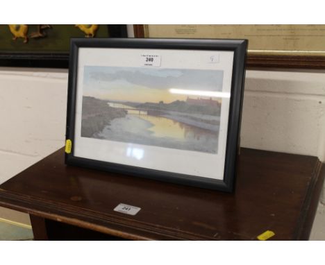 After David Green, coloured print "Evening at Walberswick"