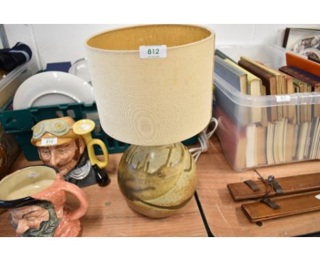 A studio pottery lamp base in a Scottish style