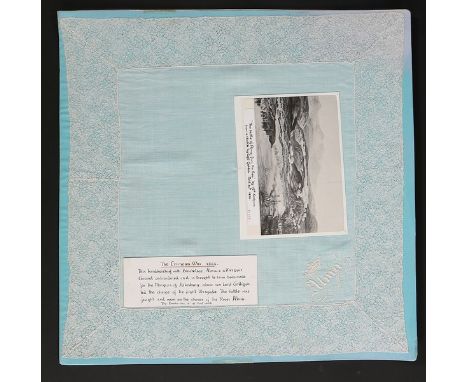 A large Binche edged handkerchief, 18th century and formed circa 1854, monogrammed  'Alma' and with coronet, 48 x 48cm; toget