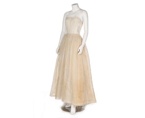 A Christian Dior silk and tulle petticoat, Spring-Summer 1956, labelled and numbered 81386, with lightly boned corseted bodic