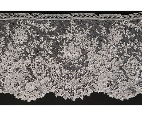 A good general collection of lace, mid-late 19th century, including 2 lengths of Brussels Point de Gaz, c.1860, the first wit