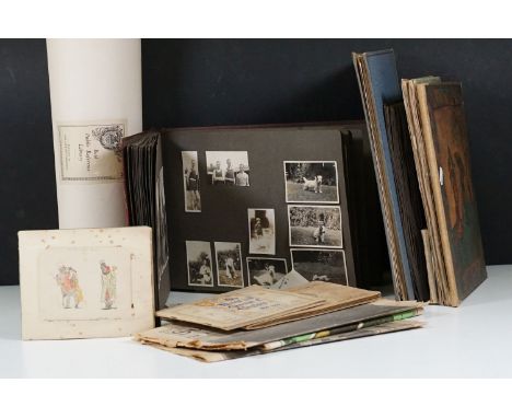 Collection of mixed ephemera to include 1920s newspapers, cigarette card albums with contents to include Carreras' example, s