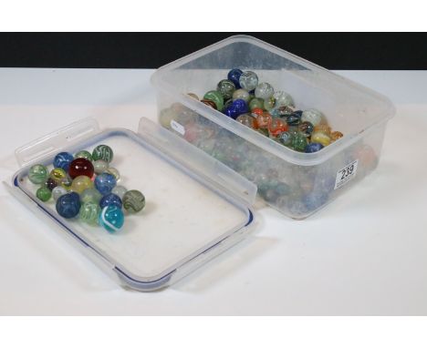 A collection of vintage marbles. 