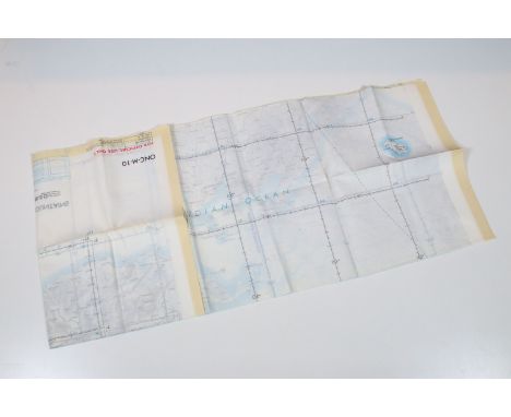 A British War Office published RAF silk escape map of Indonesia, Java, Malaysia and Sumatra.