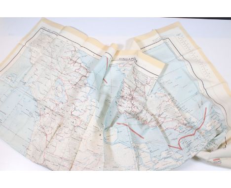 A British War Office published RAF silk escape map of Singapore, Thailand, Malaysia and Indonesia.