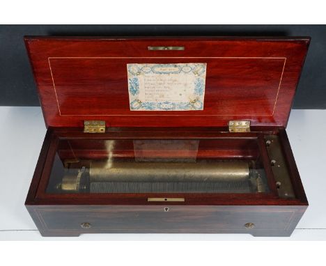 Mid 19th Century 8 Airs Lecoultre Freres Music Box (C. 1860) with original tune sheet 