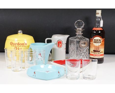 Alcohol &amp; Collectables - Bottle of Four Bells Navy Rum 100 Proof 1 Litre, together with a quantity of brewriana collectab