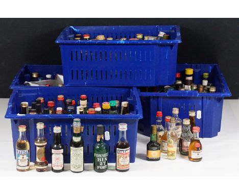Alcohol - Collection of around 200 alcohol miniatures to include Glenfiddich Pure Malt Scotch Whisky, Lamb's Navy Rum, Harvey