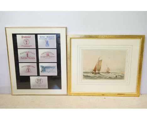 After Anthony Vandyke Copley Fielding (British, 1787 - 1855), Fishing Boats off Hastings, coloured aquatint, 28 x 37.5cm, gil