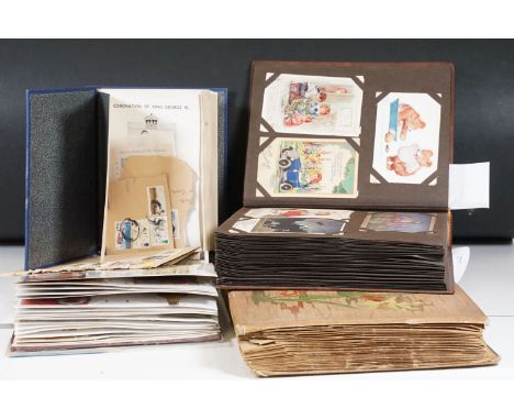 Collection of mixed ephemera to include a Coronation of George VI stamp album with contents, together with a large quantity o