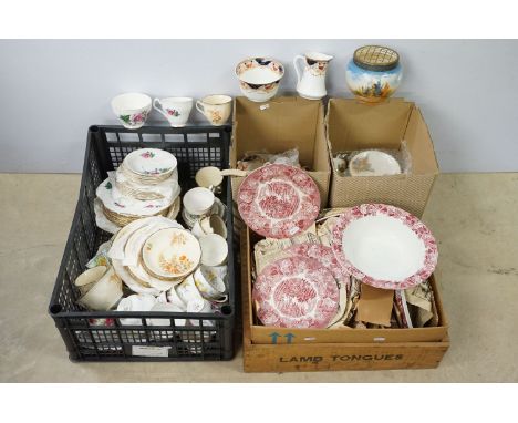 Large collection of mainly ceramics, to include: Adderley part tea service, Windsor part tea service, Royal Vale China part t