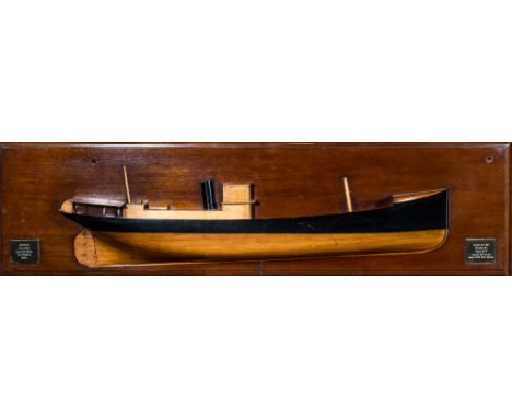 An early 20th century boat builder's half-block model, of the steamship Caeneus, built by Cochrane & Sons ship builders of Se