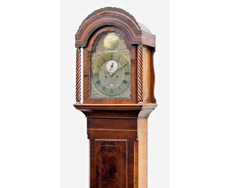 An 18th century mahogany eight day longcase clock by William Flint of Charing, Kent, the twin train movement striking on a be