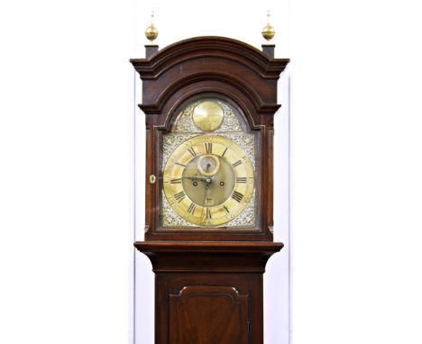 An 18th century Channel Islands longcase clock by Nicolas Blondel, the eight day, bell strike movement with four turned knopp