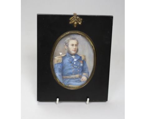 English school, 19th century, portrait miniature on ivory, Portrait of Commander Joseph Nesbit King, 9.5 x 7cm  Ivory submiss