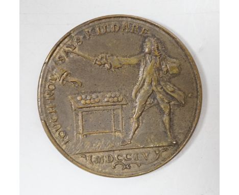 18th century Ireland commemorative medal – Earl of Kildare and the Irish Surplus Revenue Dispute, 1755, a pinchbeck medal, cr