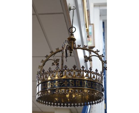 A gothic revival ceiling light, 39cm tall
