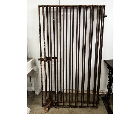 A pair of wrought iron garden gates, each gate width 93cm, height 160cm *Please note the sale commences at 9am.