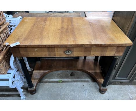 A Biedermeier style mahogany console table, width 104cm, depth 58cm, height 80cm *Please note the sale commences at 9am.