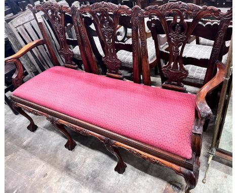 A Chippendale style mahogany chair back settee, width 160cm *Please note the sale commences at 9am.