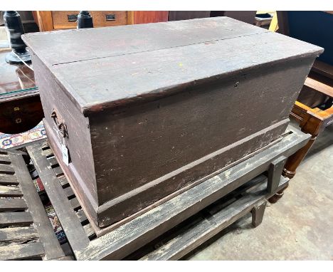 A stained and painted pine trunk, width 92cm *Please note the sale commences at 9am.