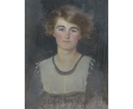 1920's English School, pastel, Portrait of a lady, dated 1922, 72 x 49cm