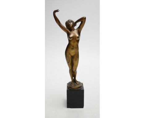 Robert Rudolfi (1884-1932), a gilt bronze figure of a stretching female nude, 24cm