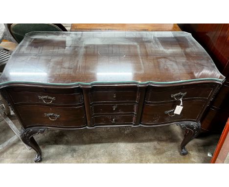 A Chippendale revival mahogany seven drawer dressing table, width 120cm, depth 59cm, height 79cm *Please note the sale commen