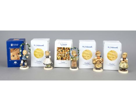 Konvolut aus 5 Hummelfiguren, Goebel, darunter: Schorsch, Exclusive Edition, 2006, sign., polychrom bemalt, Modellnr. 2242, H