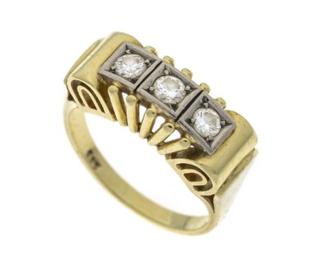 Brillant-Ring GG 585/000 mit 3 Brillanten, zus. 0,30 ct W/VS, RG 53, 5,3 g