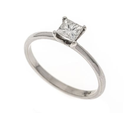 Prinzess-Diamant-Solitär-Ring WG 585/000 mit einem Prinzess-Diamanten 0,56 ct l.get.Weiß - get.Weiß (J-K) / Lupenrein-VVS, RG